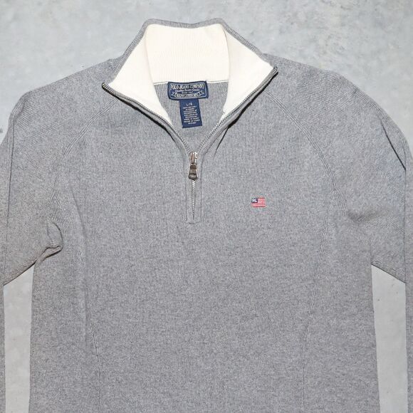 Ralph Lauren Gray Ribbed Sweater Classic Womens Preppy Style Top Size Small - Picture 3 of 3